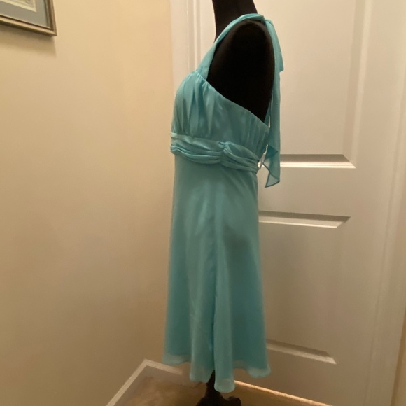 David's Bridal Halter Pool Bridesmaid Dress - Picture 2 of 7